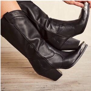 Free People Black Heeled Boots
